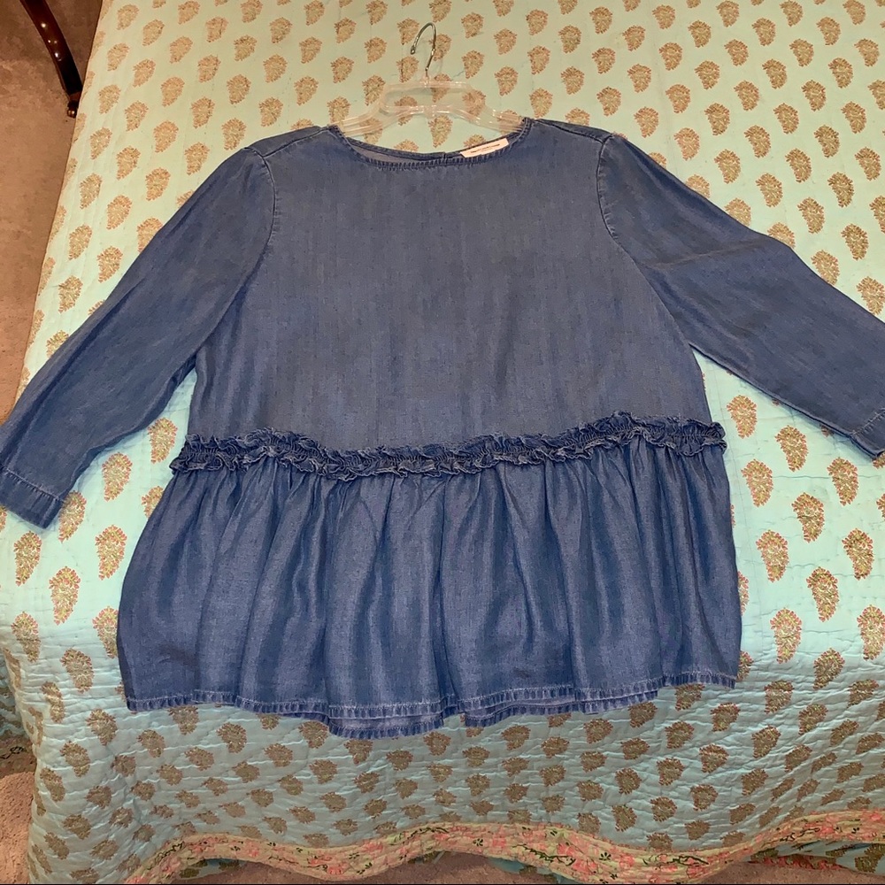 Denim peplum top